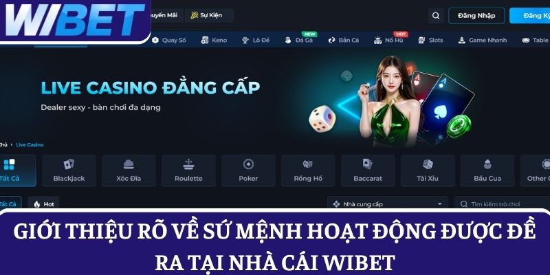 Giới thiệu rõ về sứ mệnh hoạt động được đề ra tại nhà cái WIBET