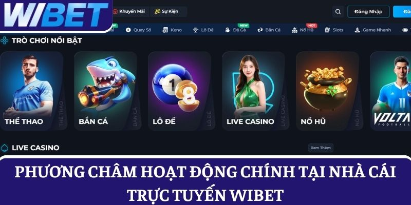 Phương châm hoạt động chính tại nhà cái trực tuyến WIBET