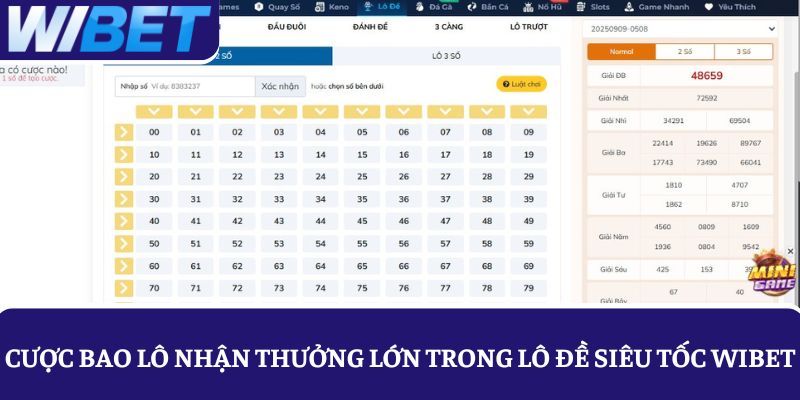 Bao lô - Hình thức cược lô đề siêu tốc thưởng lớn tại WIBET