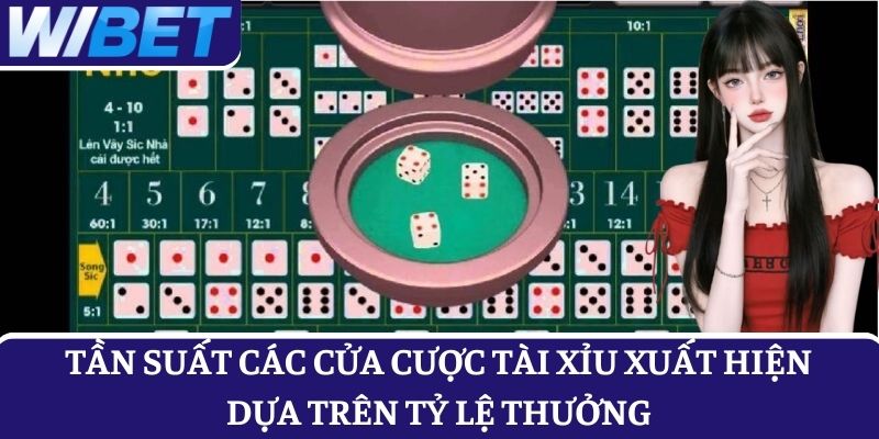 Tần suất các cửa cược trong Tài Xỉu xuất hiện dựa trên tỷ lệ trả thưởng